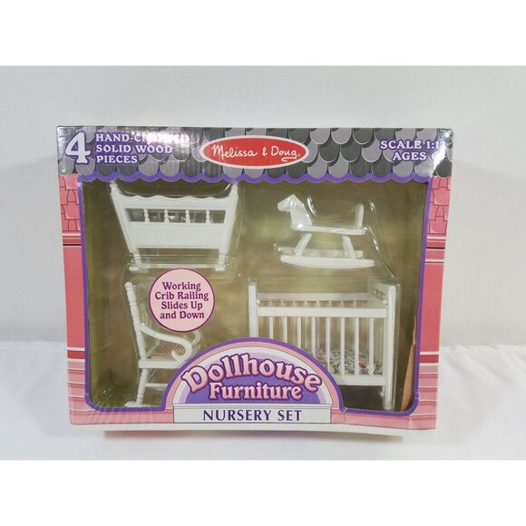 Melissa & Doug Dollhouse Furniture Nursery Set Dollhouse Furniture  Scale 1:12 - Picture 2 of 16